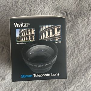 NWT Vivitar 2.2x Professional Telephoto Lens Hi Def, multi coated optical glass